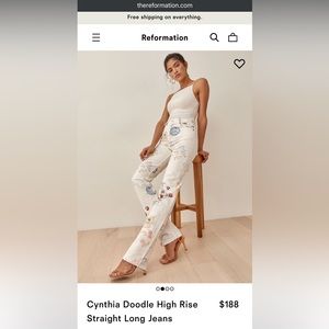 Reformation Cynthia Doodle Jeans- Size 24